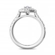 FlyerFit® 18K White Gold Micropave Halo Engagement Ring