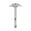 FlyerFit® 18K White Gold Micropave Halo Engagement Ring