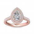 FlyerFit® 14K Pink Gold Micropave Halo Engagement Ring