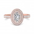 FlyerFit® 14K Pink Gold Micropave Halo Engagement Ring