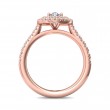 FlyerFit® 14K Pink Gold Micropave Halo Engagement Ring