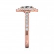 FlyerFit® 14K Pink Gold Micropave Halo Engagement Ring