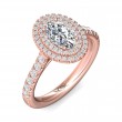 FlyerFit® 14K Pink Gold Micropave Halo Engagement Ring