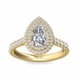 FlyerFit® 18K Yellow Gold Micropave Halo Engagement Ring