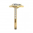 FlyerFit® 18K Yellow Gold Micropave Halo Engagement Ring