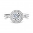 FlyerFit® 18K White Gold Micropave Halo Engagement Ring