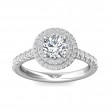 FlyerFit® 18K White Gold Micropave Halo Engagement Ring