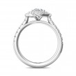 FlyerFit® 18K White Gold Micropave Halo Engagement Ring