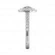 FlyerFit® 18K White Gold Micropave Halo Engagement Ring