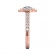 FlyerFit® 18K Pink Gold Micropave Halo Engagement Ring