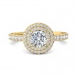 FlyerFit® 18K Yellow Gold Micropave Halo Engagement Ring