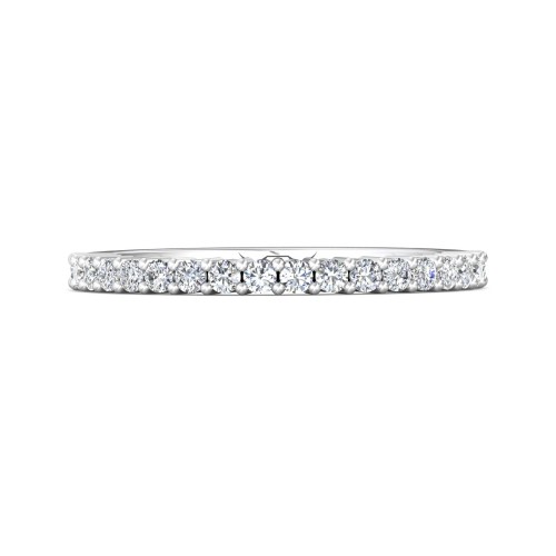 FlyerFit&reg; 14K White Gold Shared Prong Wedding Band