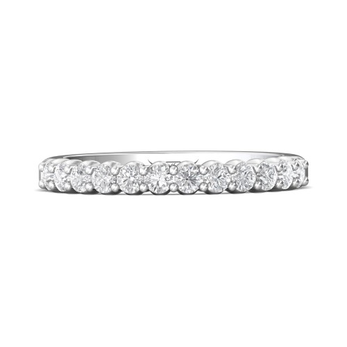 FlyerFit&reg; 18K White Gold Shared Prong Wedding Band