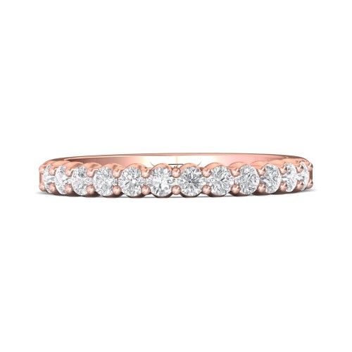 FlyerFit&reg; 18K Pink Gold Shared Prong Wedding Band