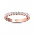 FlyerFit® 18K Pink Gold Shared Prong Wedding Band