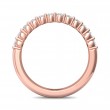 FlyerFit® 18K Pink Gold Shared Prong Wedding Band