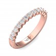 FlyerFit® 18K Pink Gold Shared Prong Wedding Band