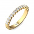 FlyerFit® 18K Yellow Gold Shared Prong Wedding Band