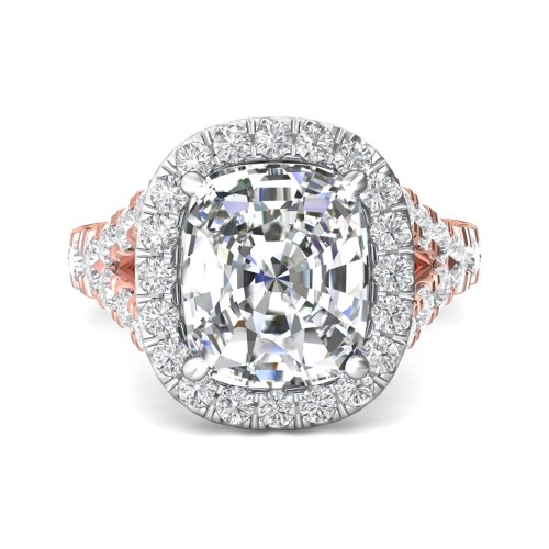 FlyerFit&reg; 14K Pink Gold Shank And White Gold Top Encore Engagement Ring