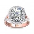 FlyerFit® 14K Pink Gold Shank And White Gold Top Encore Engagement Ring