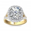 FlyerFit® 18K Yellow Gold Shank And White Gold Top Encore Engagement Ring