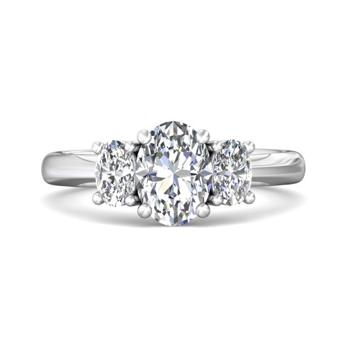 FlyerFit&reg; 14K White Gold Three Stone Engagement Ring