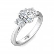 FlyerFit® 18K White Gold Three Stone Engagement Ring