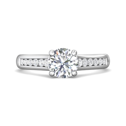 FlyerFit&reg; 14K White Gold Channel and Shared Prong Engagement Ring