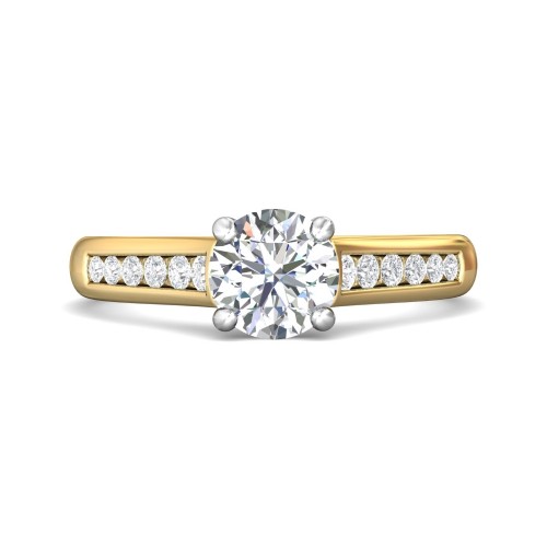 FlyerFit&reg; 14K Yellow and 14K White Gold Channel and Shared Prong Engagement Ring