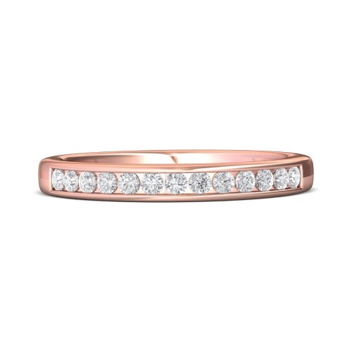 FlyerFit&reg; 14K Pink Gold Channel  Wedding Band