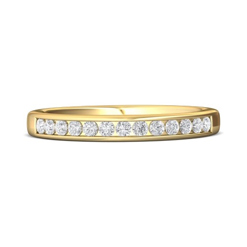 FlyerFit&reg; 14K Yellow Gold Channel  Wedding Band