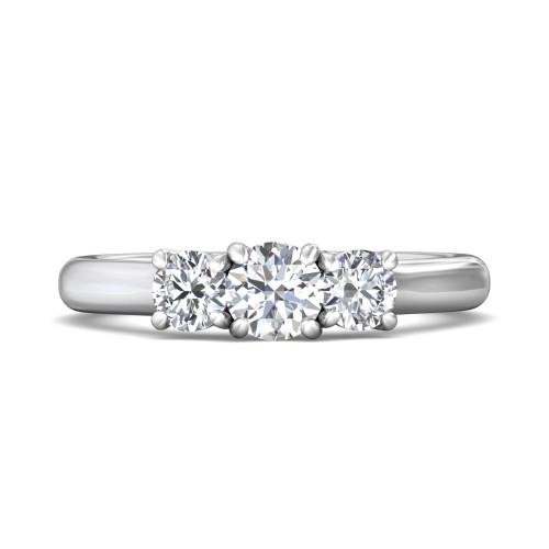 FlyerFit&reg; 14K White Gold Three Stone Engagement Ring