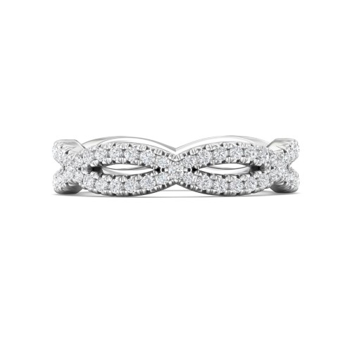 FlyerFit&reg; 18K White Gold Stackers Wedding Band