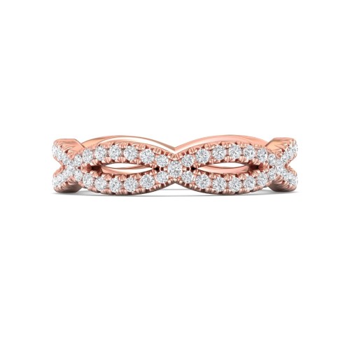 FlyerFit&reg; 18K Pink Gold Stackers Wedding Band
