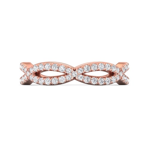 FlyerFit&reg; 18K Pink Gold Eternity Wedding Band