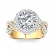 FlyerFit® 18K Yellow Gold Shank And White Gold Top Encore Engagement Ring