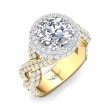 FlyerFit® 18K Yellow Gold Shank And White Gold Top Encore Engagement Ring