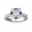 FlyerFit® 14K White Gold Micropave Halo Engagement Ring