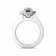 FlyerFit® 14K White Gold Micropave Halo Engagement Ring