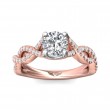 FlyerFit® 14K Pink Gold Shank And White Gold Top Split Shank Engagement Ring