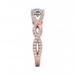 FlyerFit® 14K Pink Gold Shank And White Gold Top Split Shank Engagement Ring