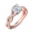 FlyerFit® 14K Pink Gold Shank And White Gold Top Split Shank Engagement Ring