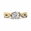 FlyerFit® 18K Yellow Gold Split Shank Engagement Ring