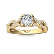 FlyerFit® 18K Yellow Gold Split Shank Engagement Ring