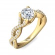 FlyerFit® 18K Yellow Gold Split Shank Engagement Ring
