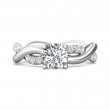 FlyerFit® Platinum Split Shank Engagement Ring