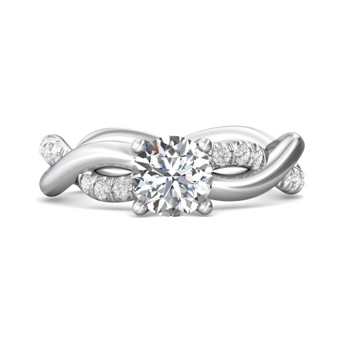 FlyerFit&reg; Platinum Split Shank Engagement Ring