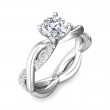 FlyerFit® Platinum Split Shank Engagement Ring