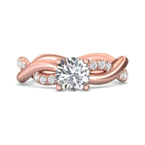 FlyerFit&reg; 14K Pink Gold Split Shank Engagement Ring