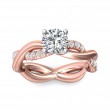 FlyerFit® 14K Pink Gold Shank And White Gold Top Split Shank Engagement Ring